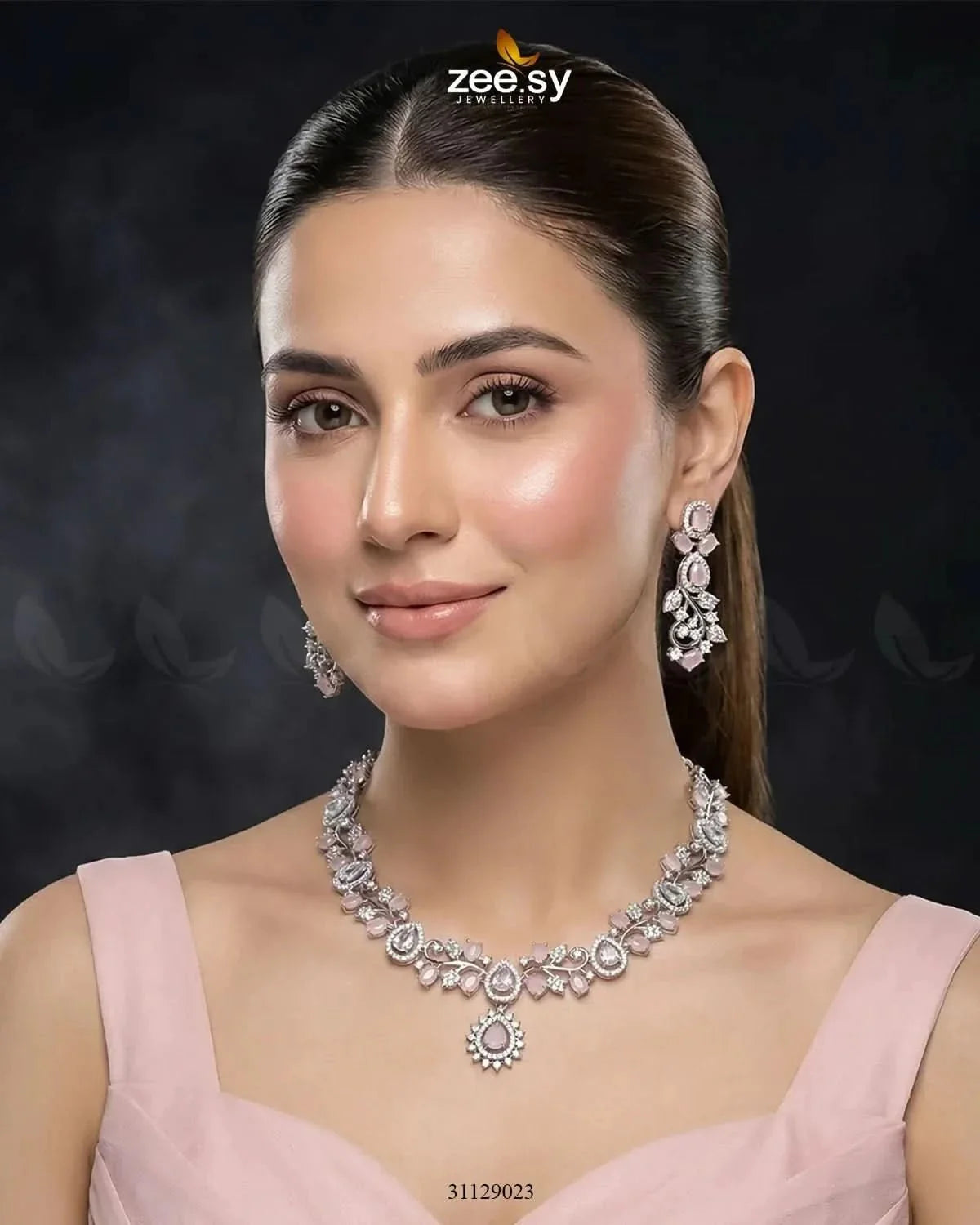 Silver Blossom Vine Necklace Set