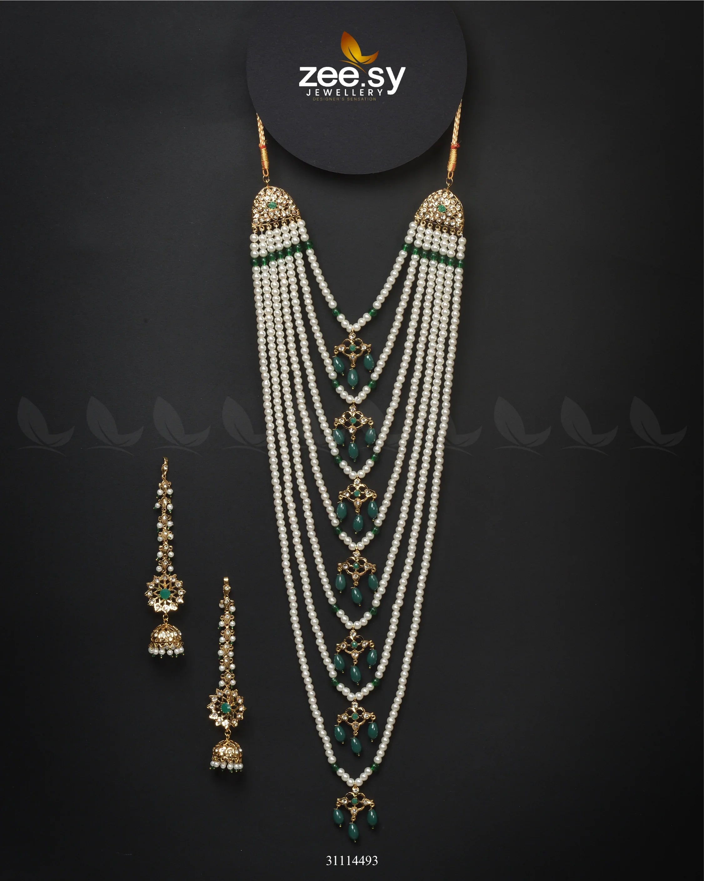 Sitarah Malla Necklace Green - Zeesy Jewellery