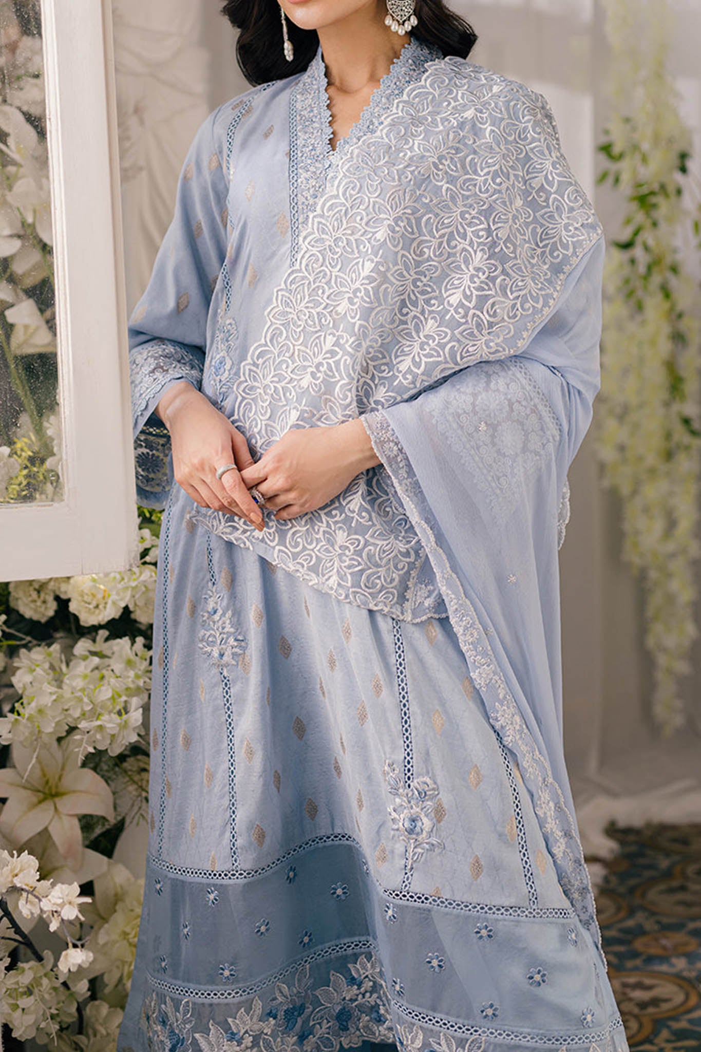 Eid Drop 2 By Azure Unstitched 3 Piece Ensembles Festive Jacquard Lawn Collection'2024-57-Slate-Symphony