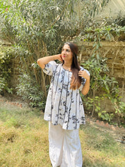 Urban Cut Women's Cotton Printed Co-Ord Set with Dhaka Pants