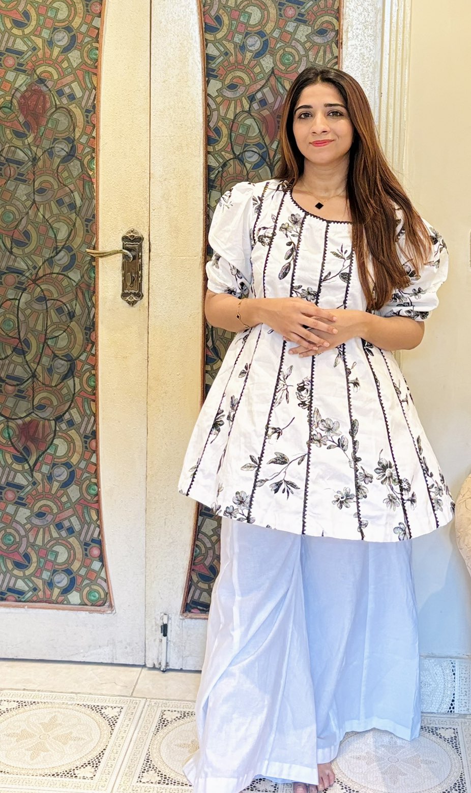 Urban Cut Women's Cotton Printed Co-Ord Set with Dhaka Pants