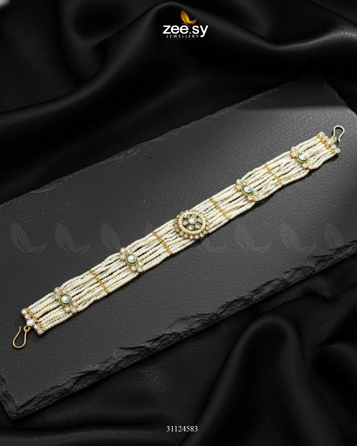 Sovereign Pearl Forehead Sheesh Patti - Zeesy Jewellery