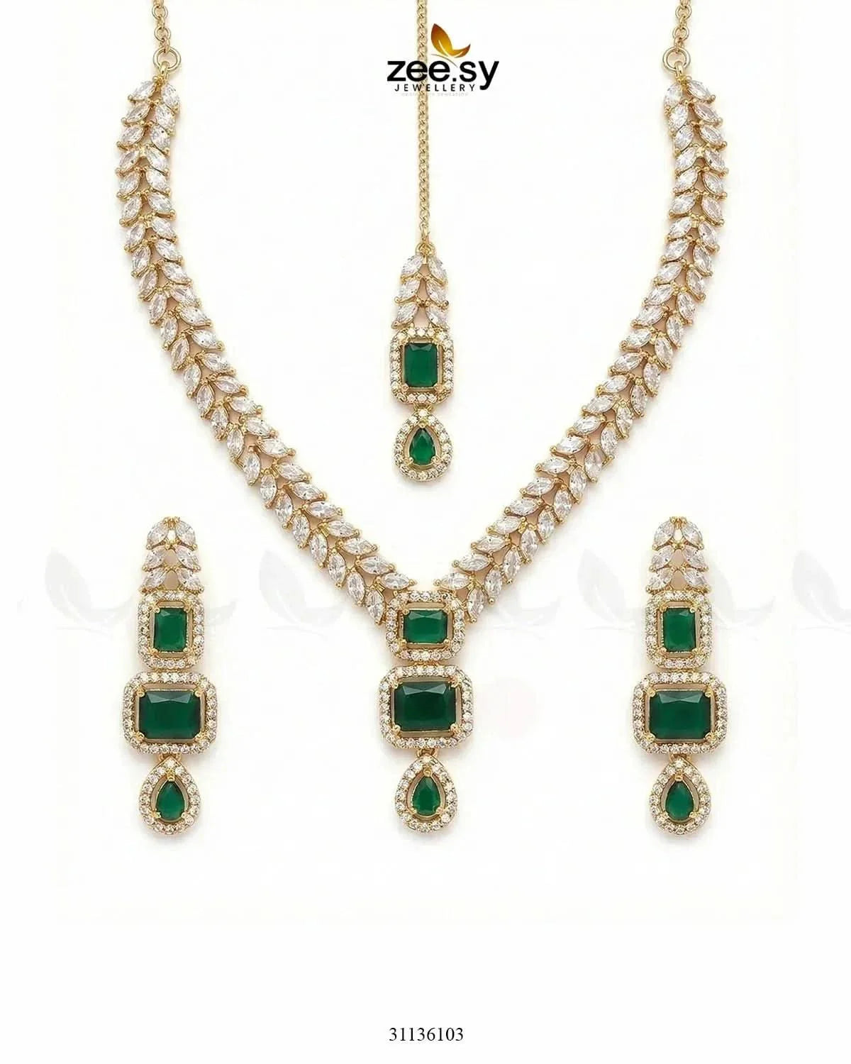 Square Leaf Vine Necklace Set