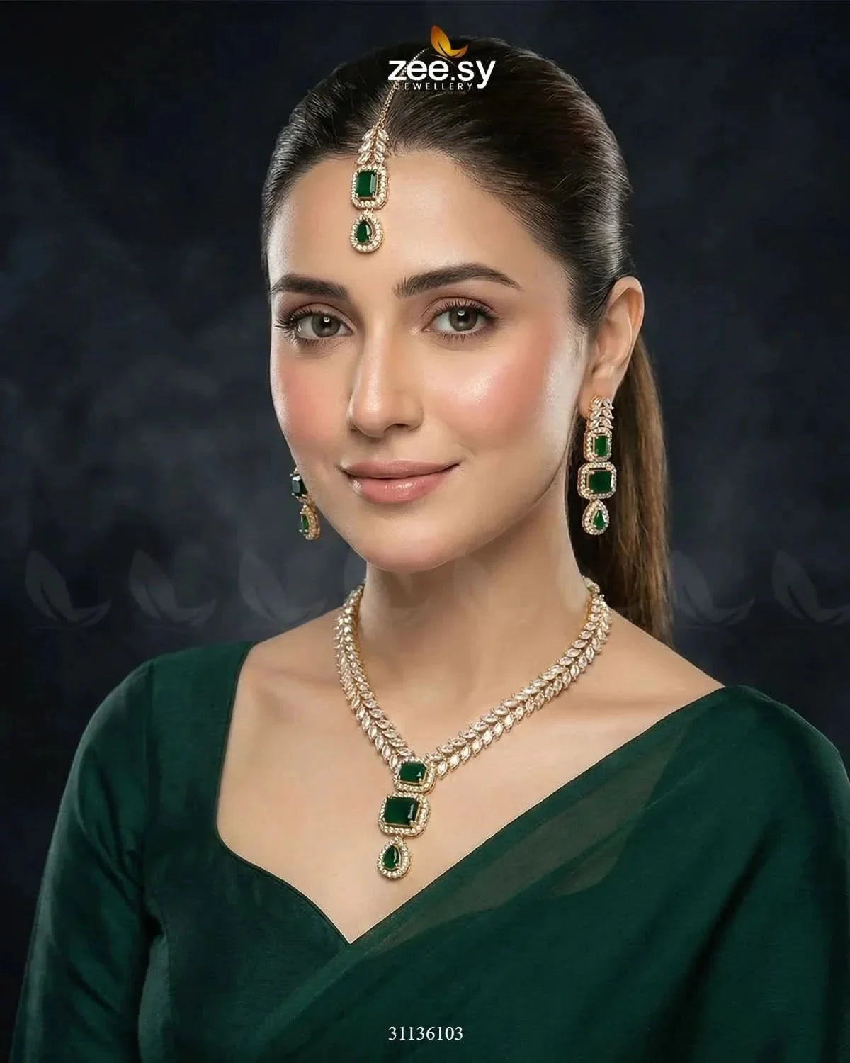 Square Leaf Vine Necklace Set