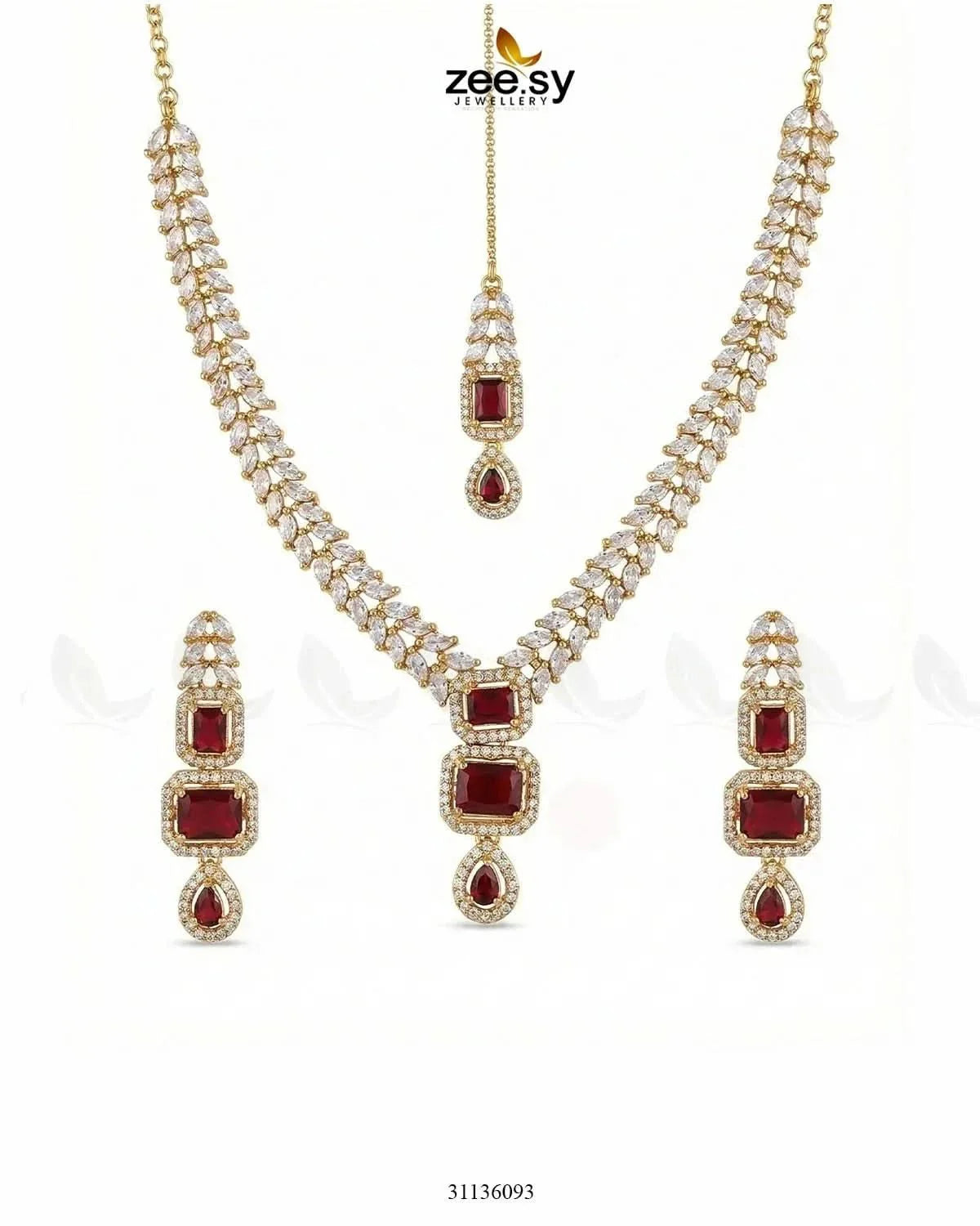 Square Leaf Vine Necklace Set