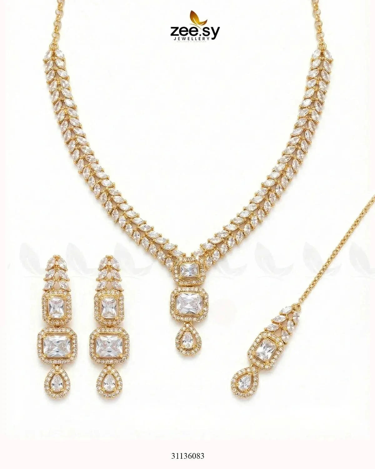 Square Leaf Vine Necklace Set