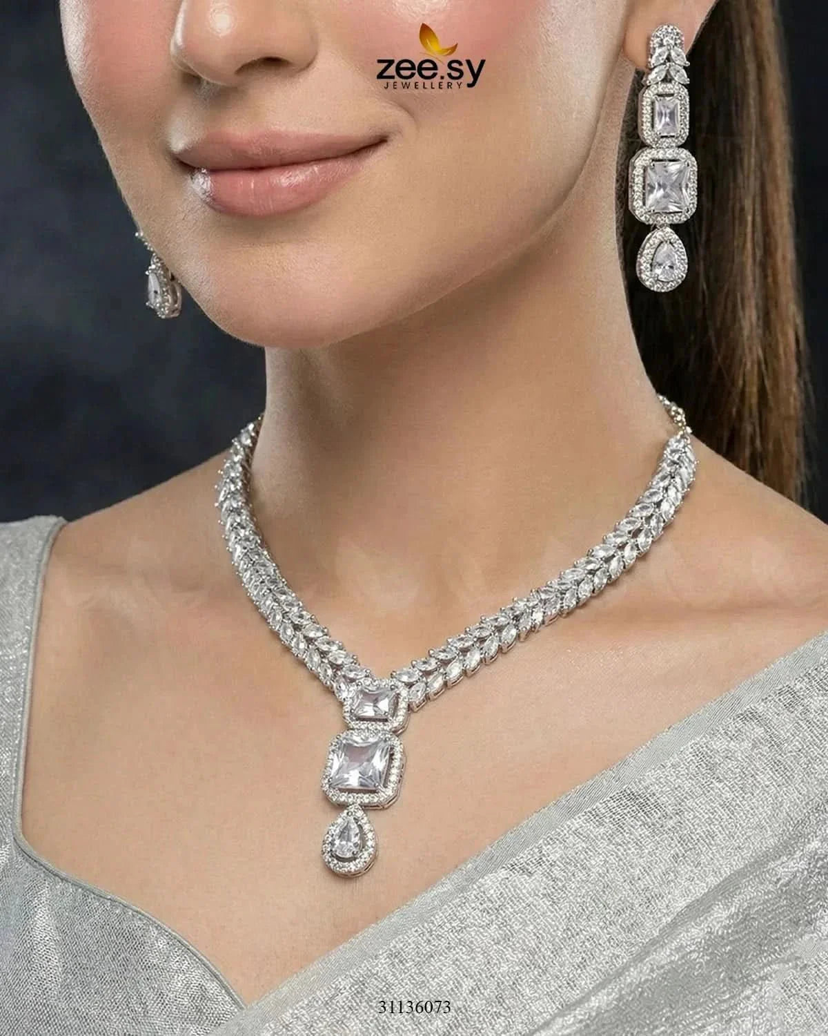 Square Leaf Vine Necklace Set