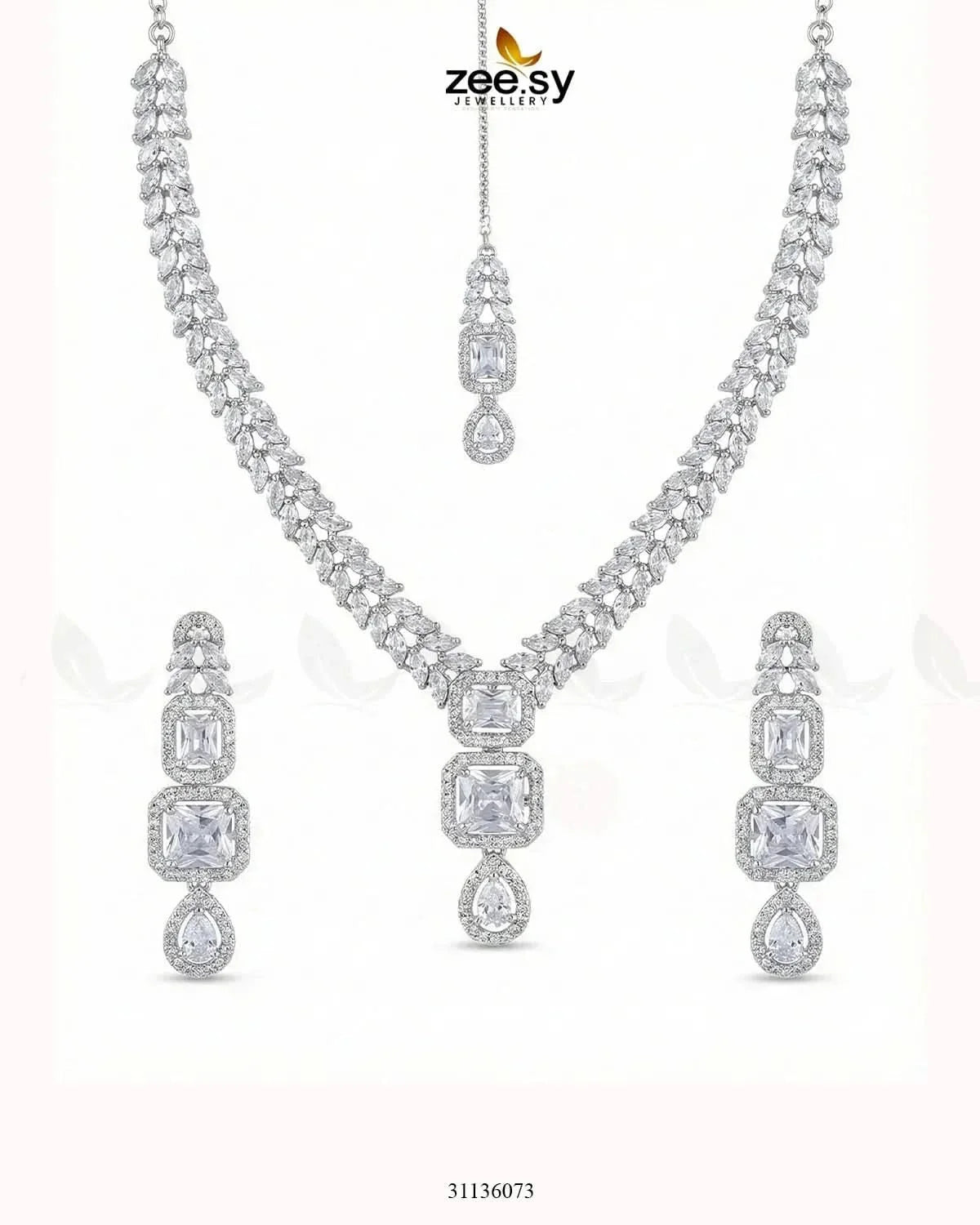 Square Leaf Vine Necklace Set