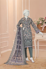 Almeerah Unstitched 3 Piece Emb Cutwork Lawn Vol-01 Collection'2025-Steel Sapphire