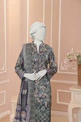 Almeerah Unstitched 3 Piece Emb Cutwork Lawn Vol-01 Collection'2025-Steel Sapphire