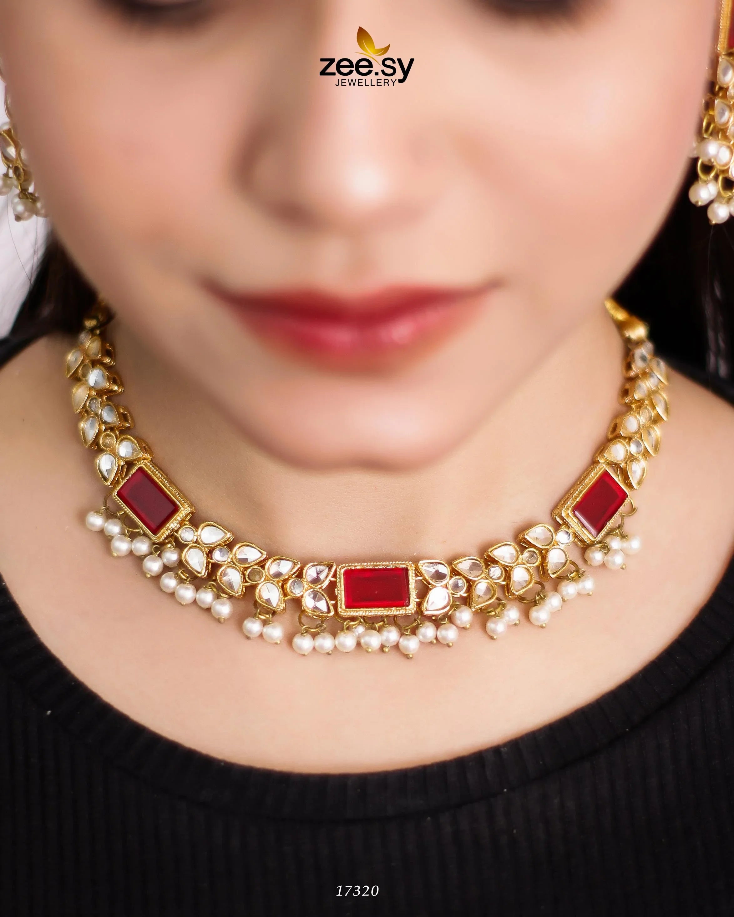 Stunning Necklace Red - Zeesy Jewellery