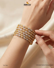 Zeesy-Substantial Opulent Heritage Bangles - Two Tone