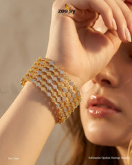 Zeesy-Substantial Opulent Heritage Bangles - Two Tone
