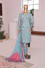 Sumi Stitched 3 Piece Cambric Vol-02 Collection'2025-CPI-11-TEAL BLUE