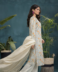 Ayla Studio Stitched 3 Piece Luxe Eid Jacquard Festive Lawn Suit-Sunehri Subah