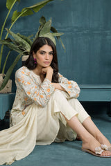 Ayla Studio Stitched 3 Piece Luxe Eid Jacquard Festive Lawn Suit-Sunehri Subah