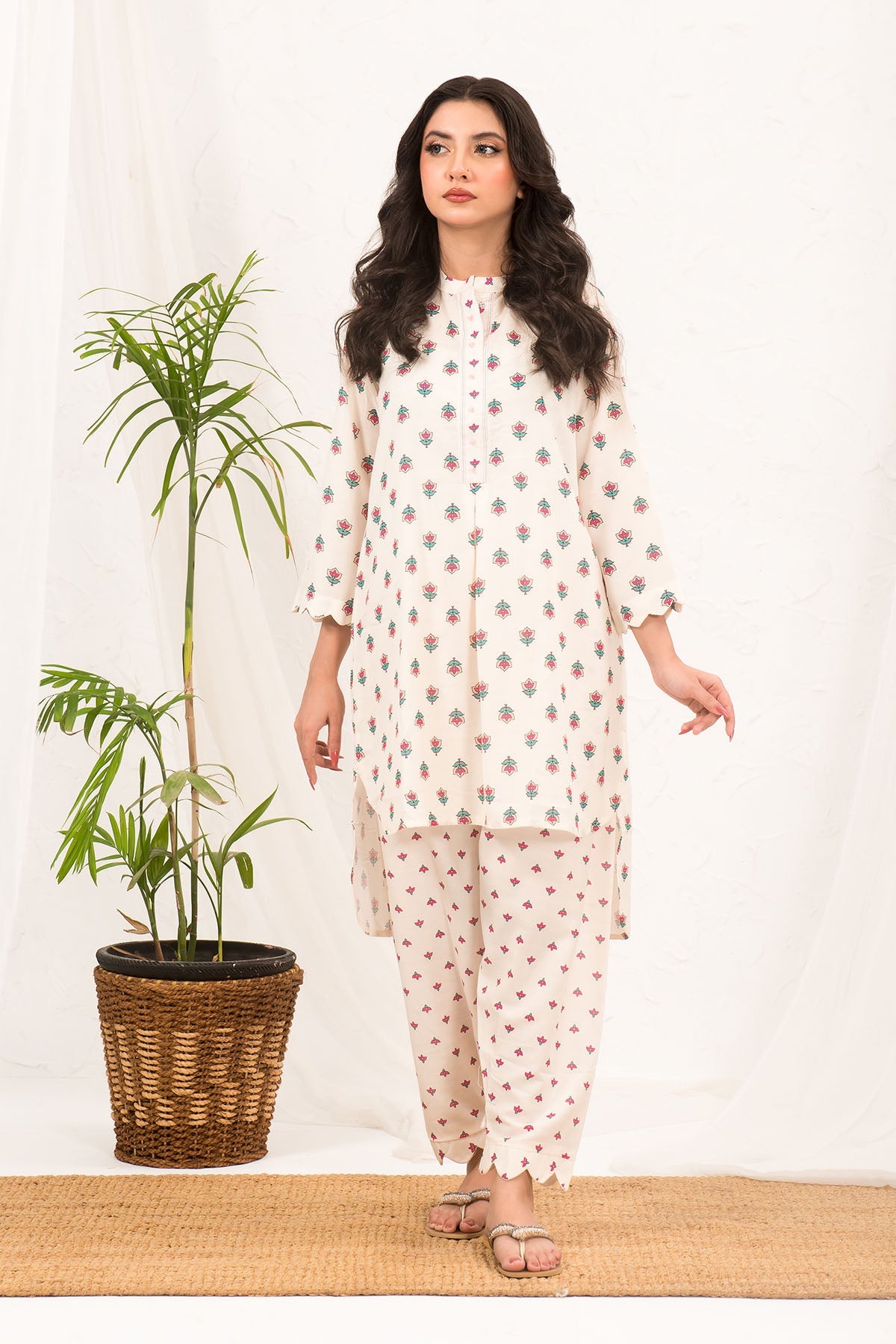 Swiss Lawn Digital Printed 2 Pc Suit for 2024, showcasing a beautiful and stylish lawn dress design, perfect for casual and semi-formal wear.