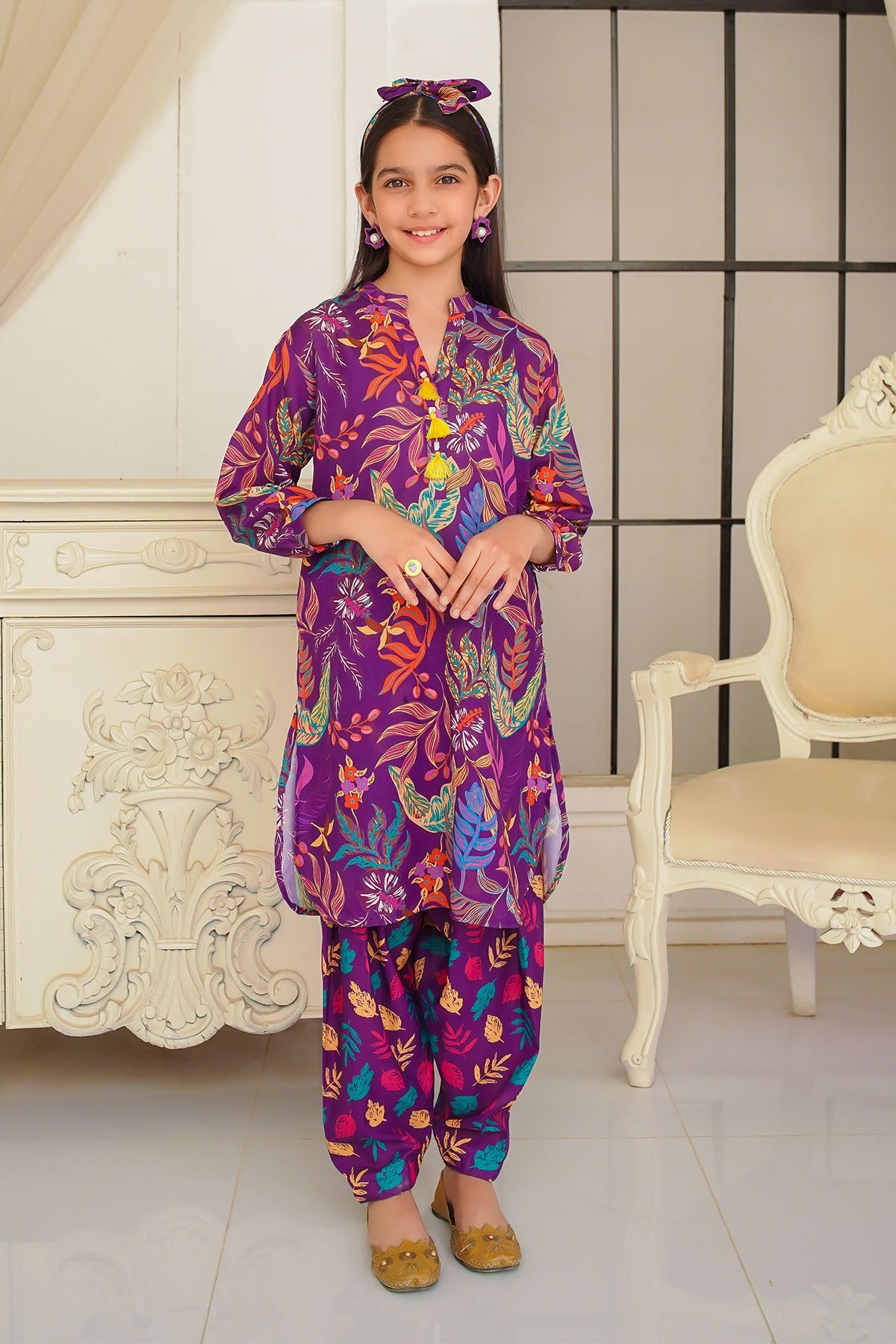 Swiss Lawn Digital Printed 2 Pc Suit - Wear Ochre