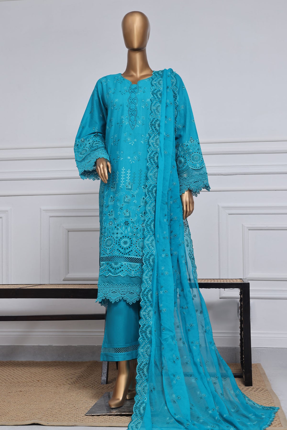 Sada Bahar Stitched 3 Piece Two Tone Chikankari Vol-01 Collection'2025-TCK-Sea Green