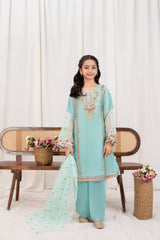 Khayat Stitched 3 Piece Festive Formals Kids Suit-Tidal