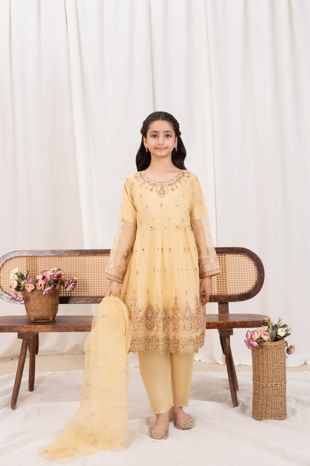 Khayat Stitched 3 Piece Formals Kids Collection'2025-Khayat - Flax