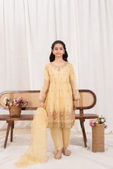 Khayat Stitched 3 Piece Festive Formals Kids Suit-Khayat - Flax