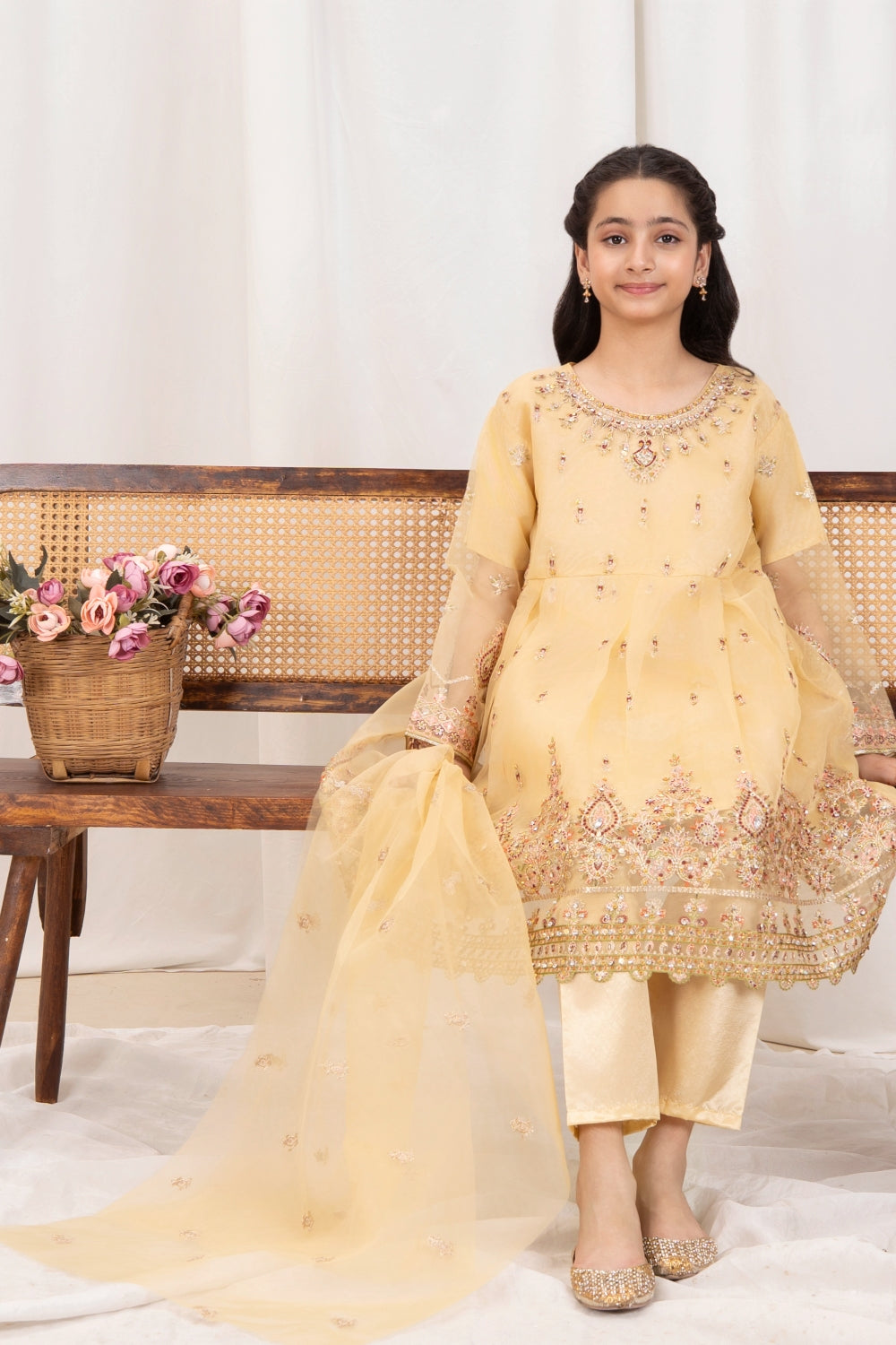 Khayat Stitched 3 Piece Formals Kids Collection'2025-Khayat - Flax