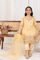 Khayat Stitched 3 Piece Festive Formals Kids Suit-Khayat - Flax