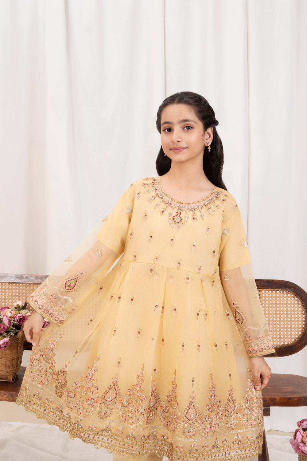 Khayat Stitched 3 Piece Formals Kids Collection'2025-Khayat - Flax