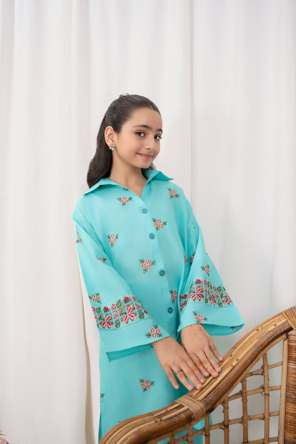 Khayat Stitched 2 Piece Kids Summer Collection'2025 Almond