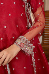 Khayat Stitched 3 Piece Festive Formals Kids Suit-Khayat - Maroon Angrakha