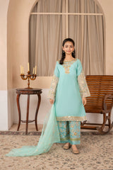 Khayat Stitched 3 Piece Formals Suit-Aquamarine