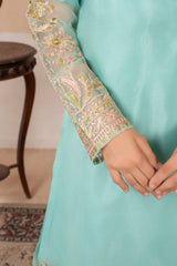 Khayat Stitched 3 Piece Festive Formals Kids Suit-Khayat - Aquamarine