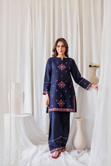 Zoya Zafar Stitched 2 Piece Cotton Suit-Farshi Shalwar trendy