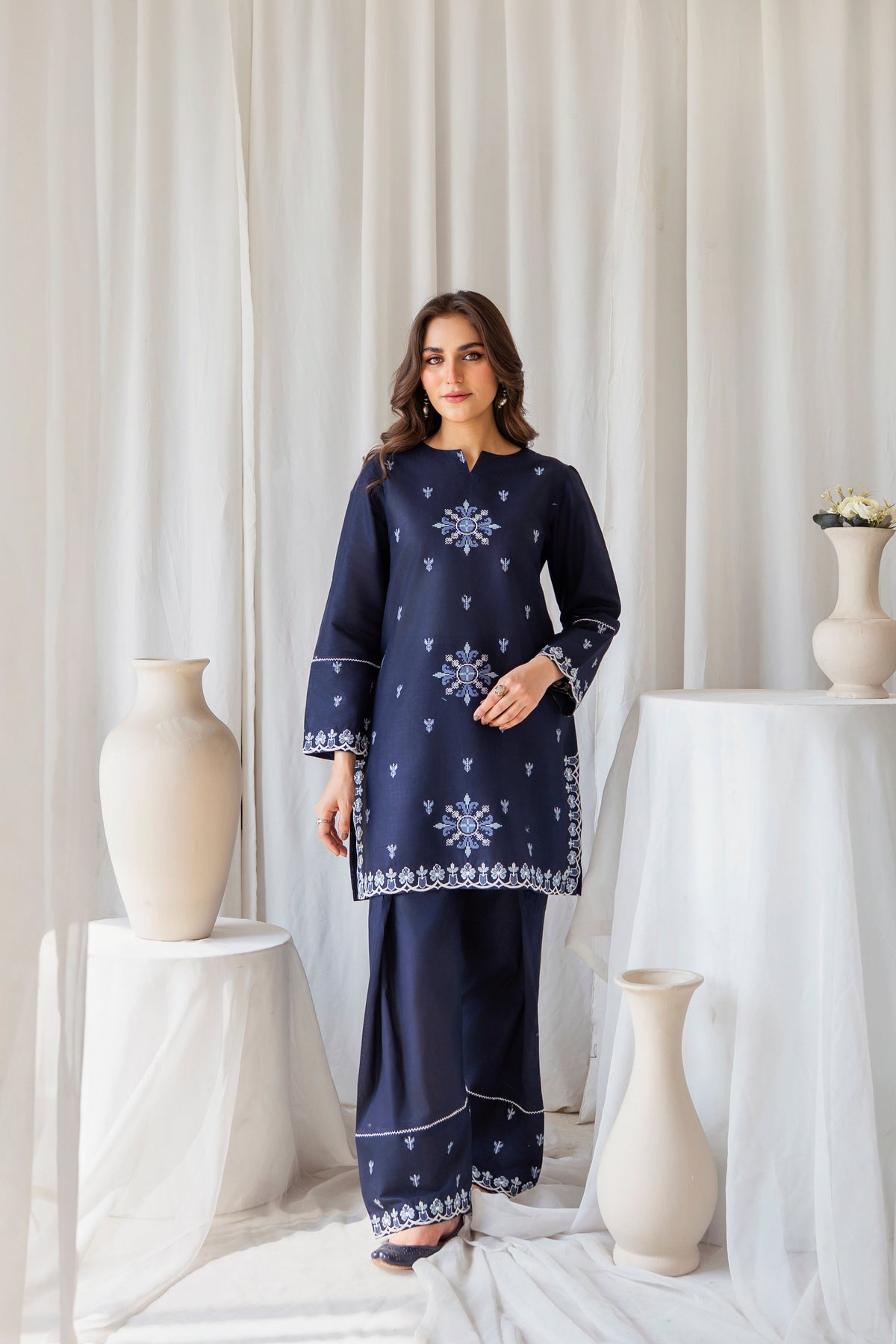 Zoya Zafar Stitched 2 Piece Cotton Collection'2025-Farshi Shalwar 002