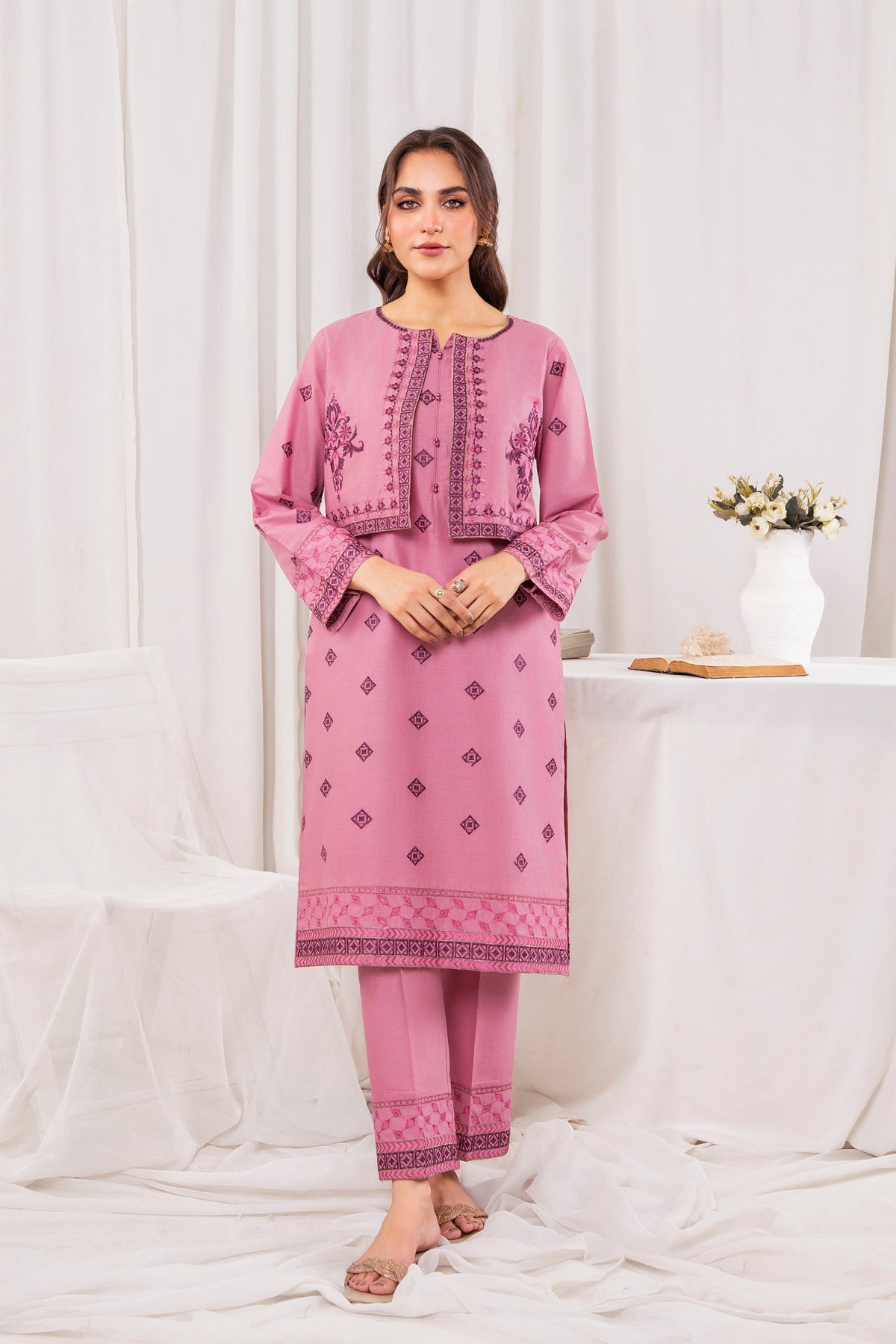 Zoya Zafar Stitched 2 Piece Cotton Collection'2025-Farshi Shalwar new