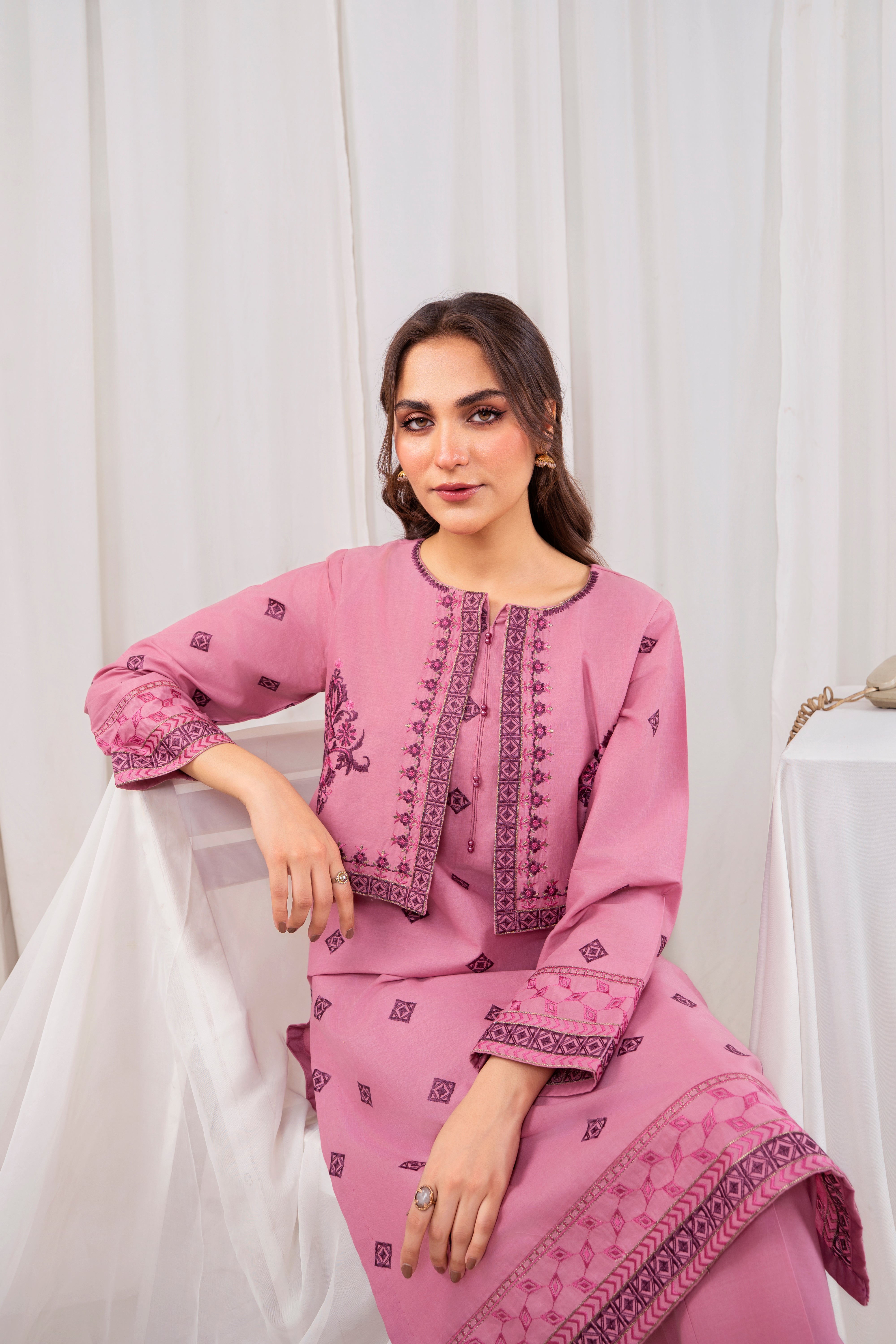 Zoya Zafar Stitched 2 Piece Cotton Collection'2025-Farshi Shalwar new