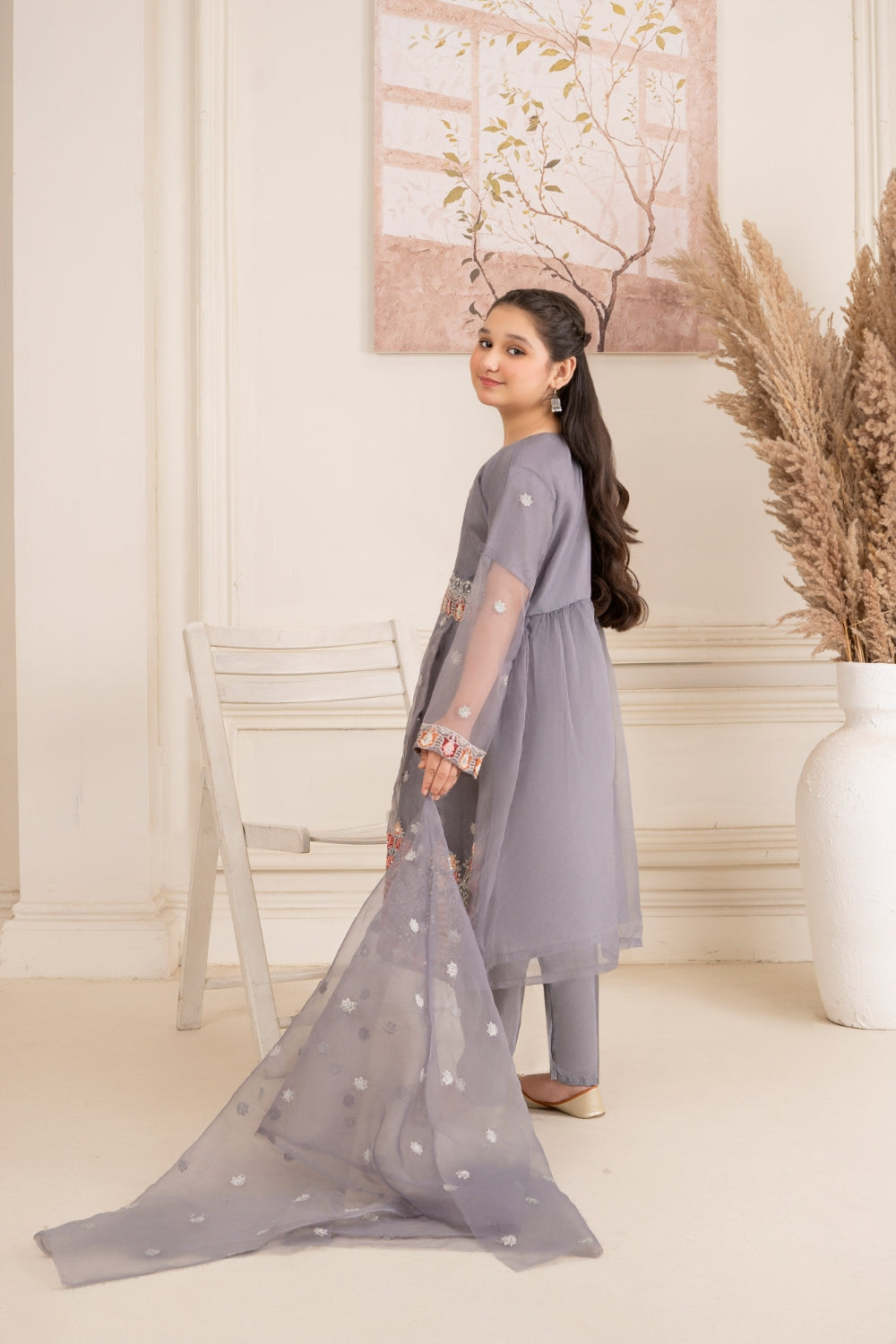 Khayat Stitched 3 Piece Formals Kids Collection'2025-Greyish