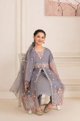 Khayat Stitched 3 Piece Formals Kids Collection'2025-Greyish