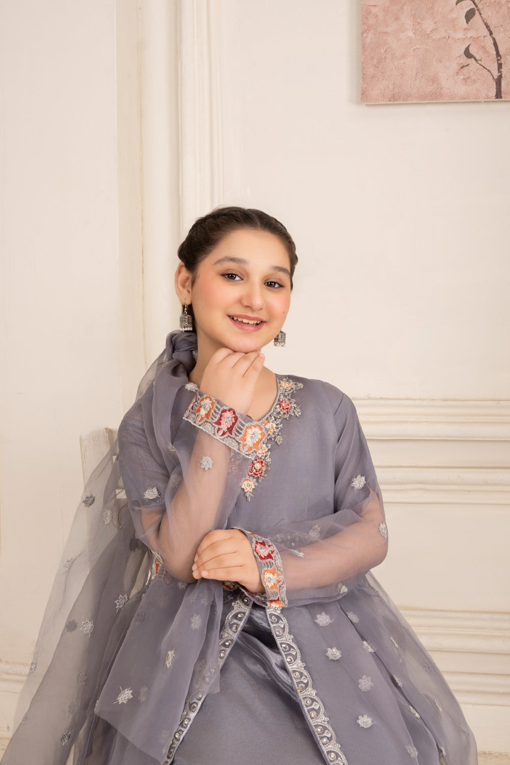 Khayat Stitched 3 Piece Formals Kids Collection'2025-Greyish