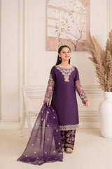 Khayat Stitched 3 Piece Festive Formals Kids Suit-Mulberry-3pc
