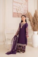 Khayat Stitched 3 Piece Festive Formals Kids Suit-Mulberry-3pc