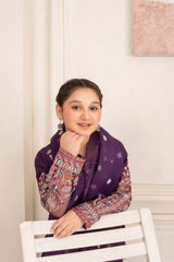 Khayat Stitched 3 Piece Festive Formals Kids Suit-Mulberry-3pc