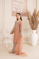 Khayat Stitched 3 Piece Formals Kids Collection'2025-Tea Pink