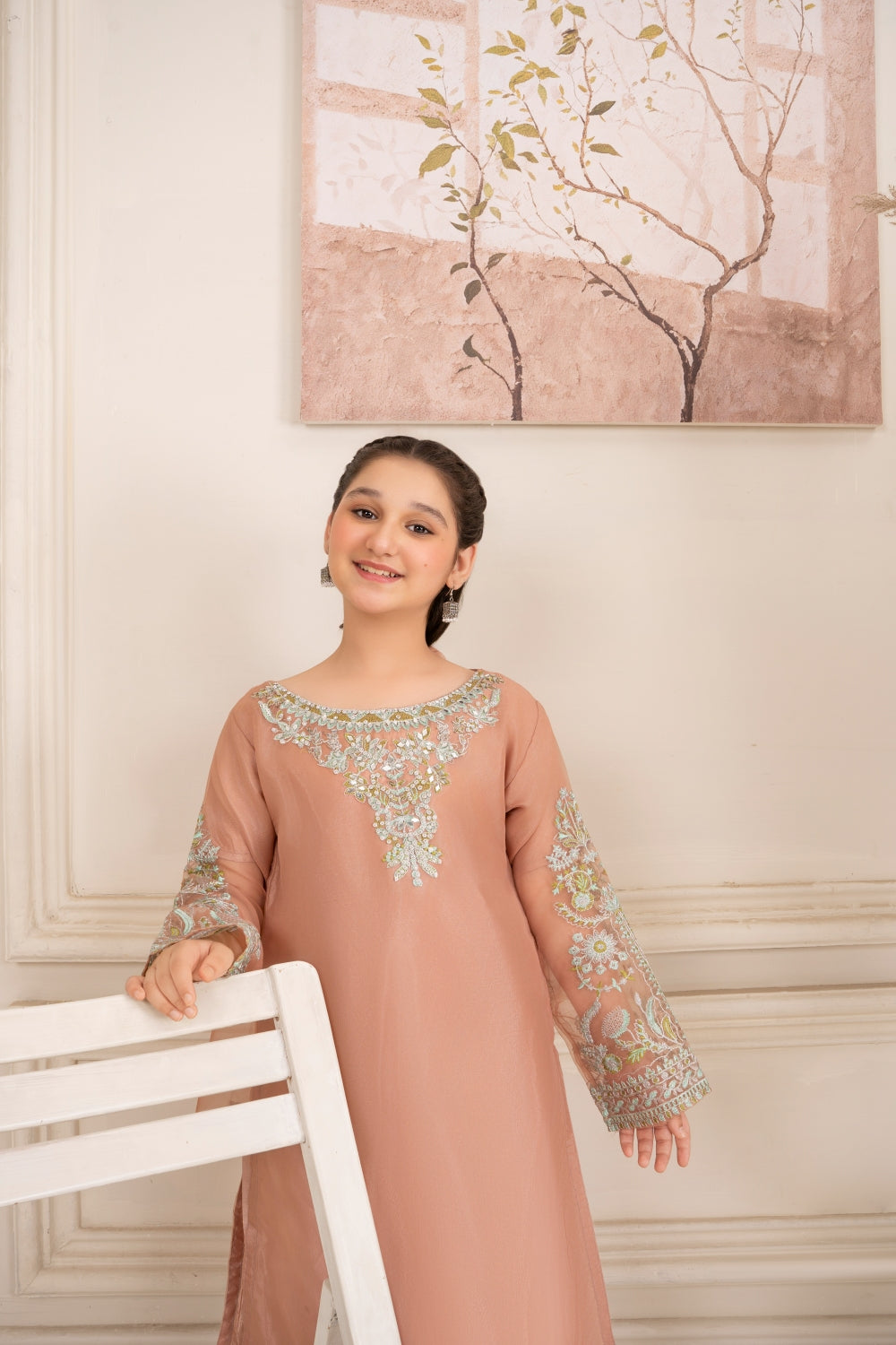 Khayat Stitched 3 Piece Formals Kids Collection'2025-Tea Pink