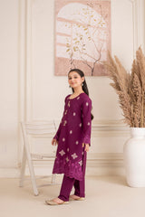 Khayat Stitched 2 Piece Casual Winter Kids Suit-Purply- Winter