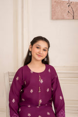 Khayat Stitched 2 Piece Casual Winter Kids Suit-Purply- Winter