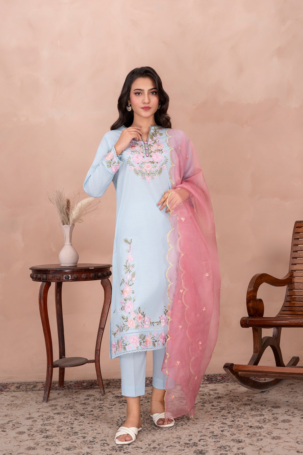 La Rosaa Stitched 3 Piece Mid Summer Collection-Skyla- 3Pc