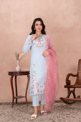 La Rosaa Stitched 3 Piece Mid Summer Collection-Skyla- 3Pc