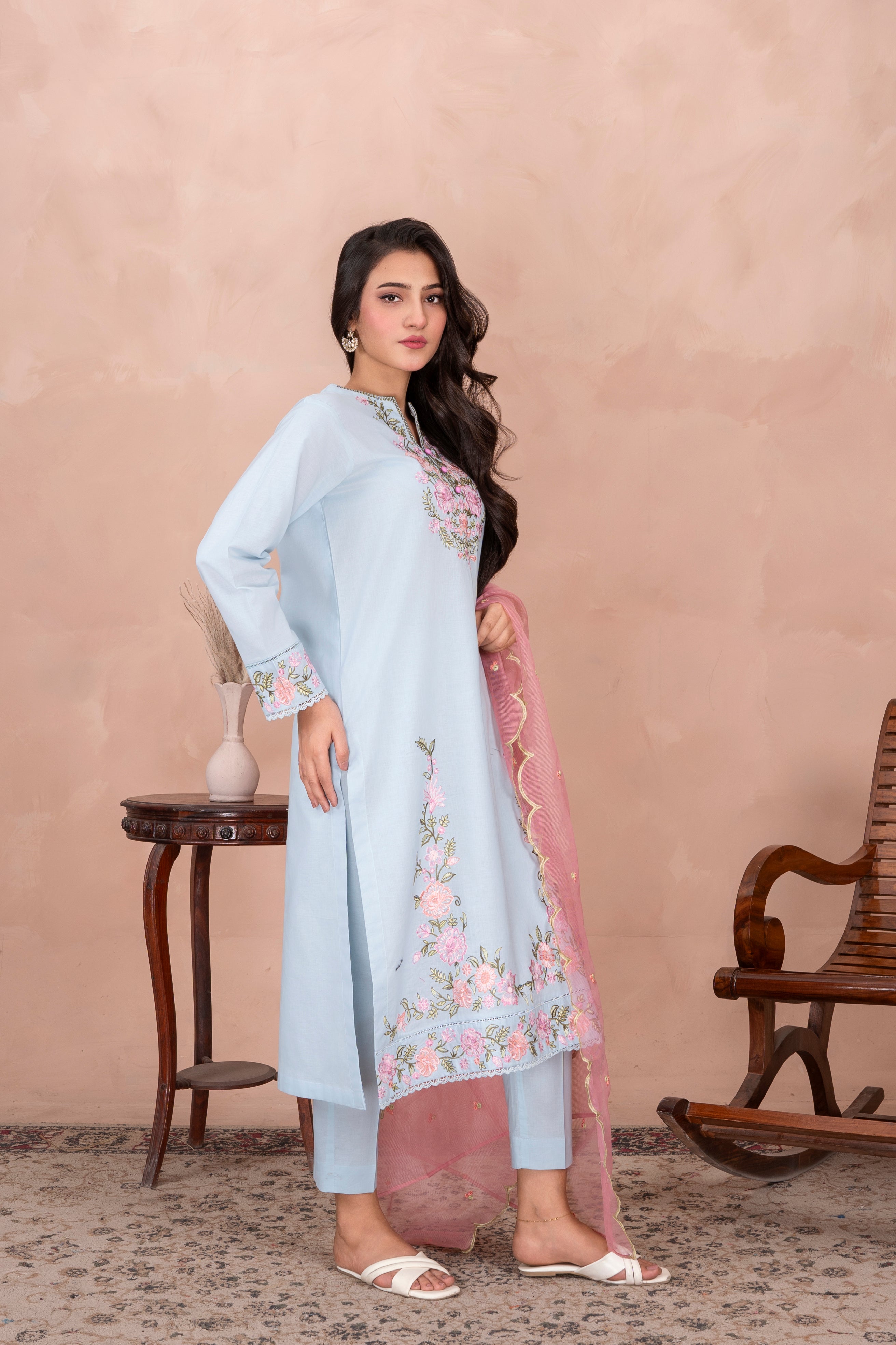 La Rosaa Stitched 3 Piece Mid Summer Collection-Skyla- 3Pc
